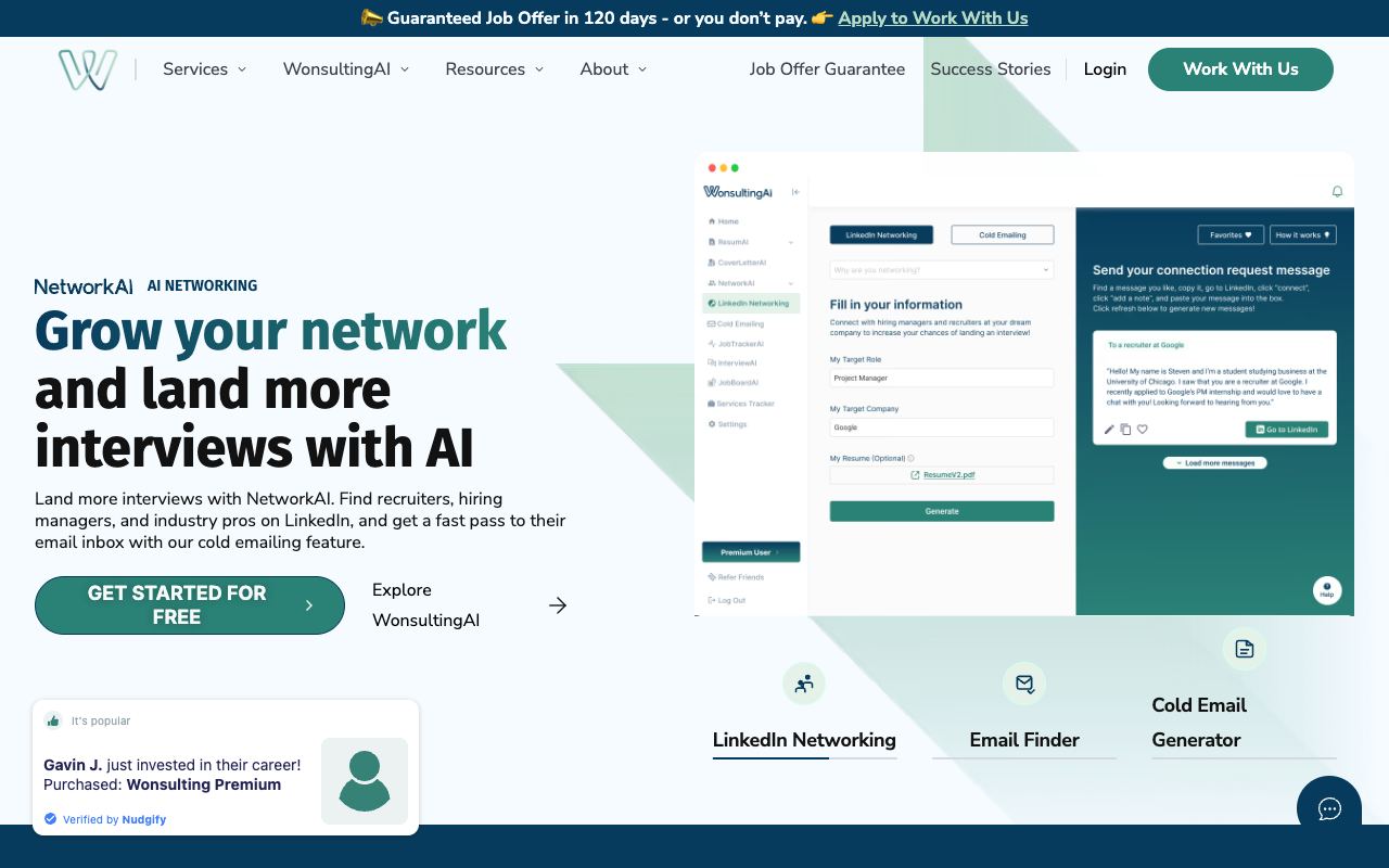 NetworkAI — website screenshot
