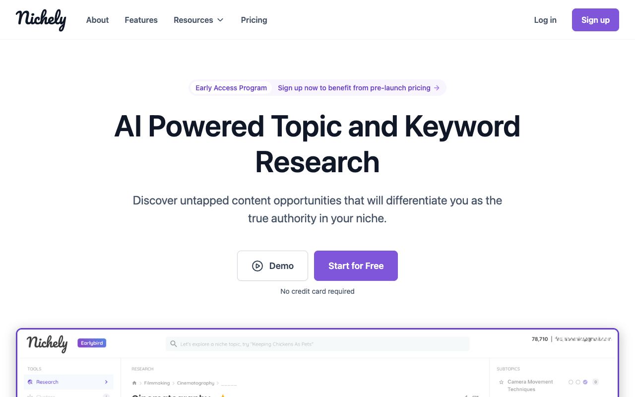 Nichely — website screenshot