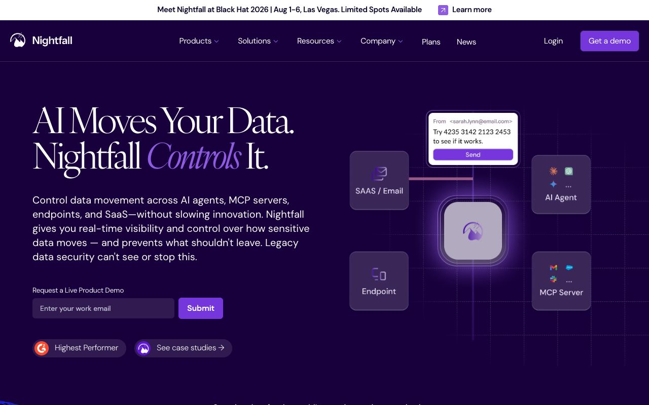 Nightfall — website screenshot