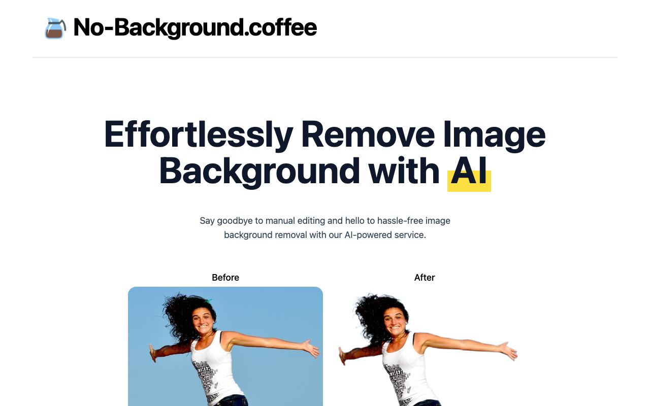 No-Background.coffee — website screenshot