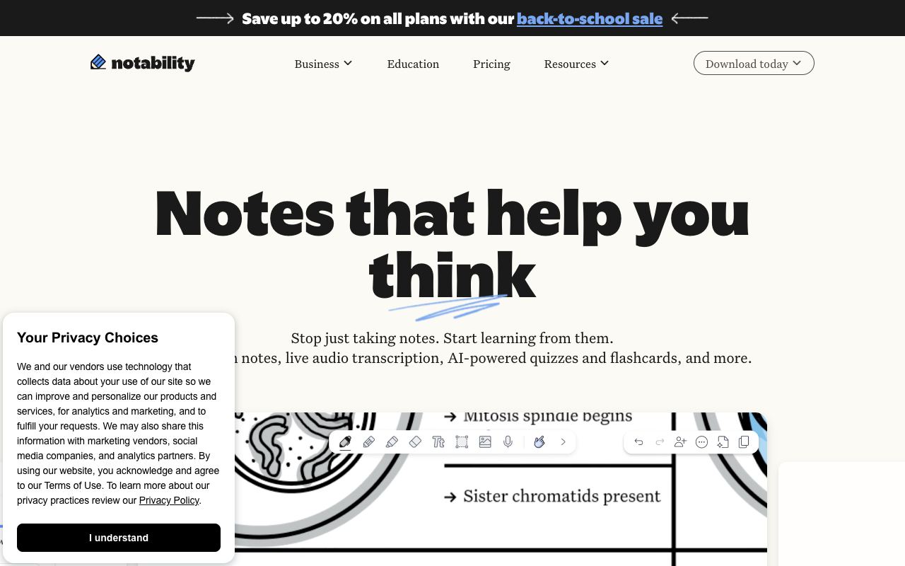 Notability — website screenshot
