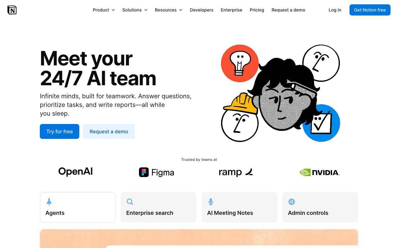 Notion AI — site ekran görüntüsü