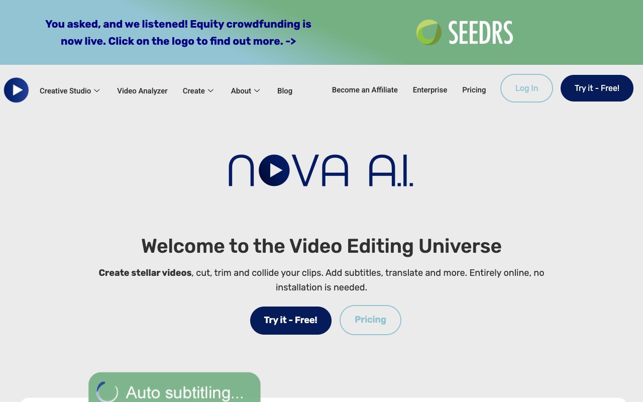 Nova AI — website screenshot