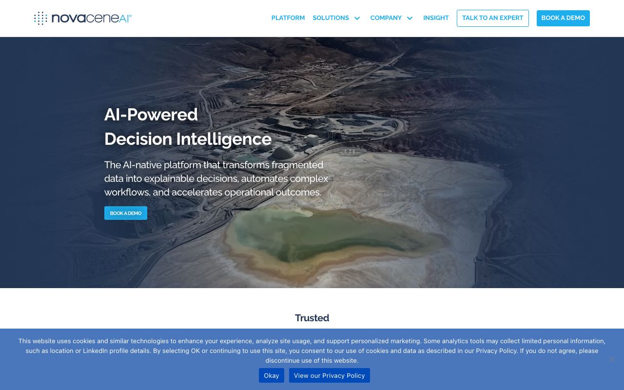 Novacene — site ekran görüntüsü