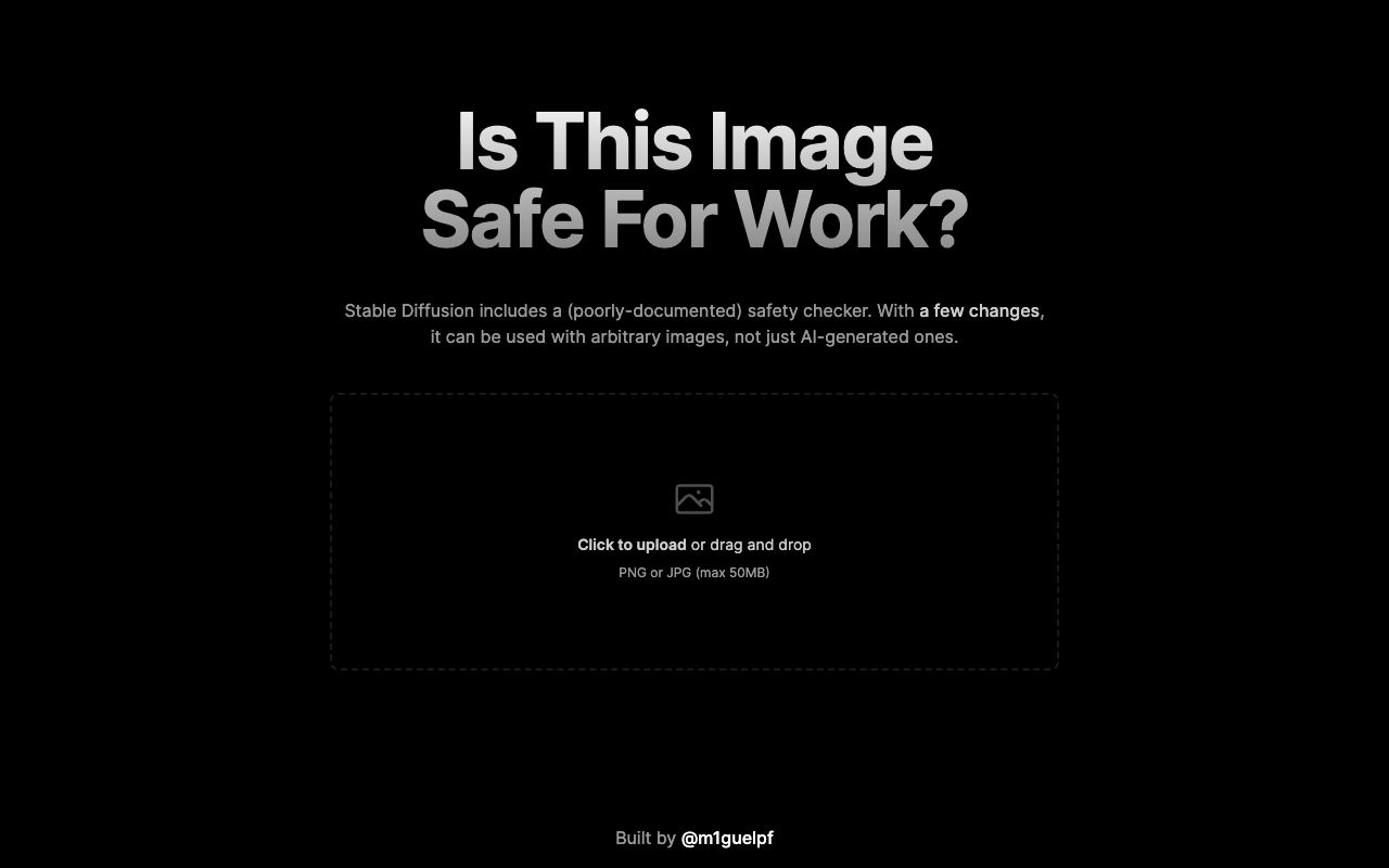 NSFW Checker — site ekran görüntüsü