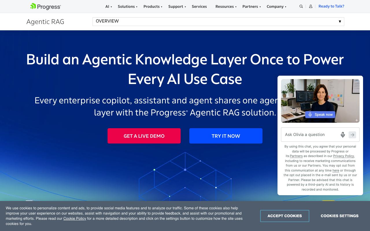 Nuclia (Progress Agentic RAG) — website screenshot