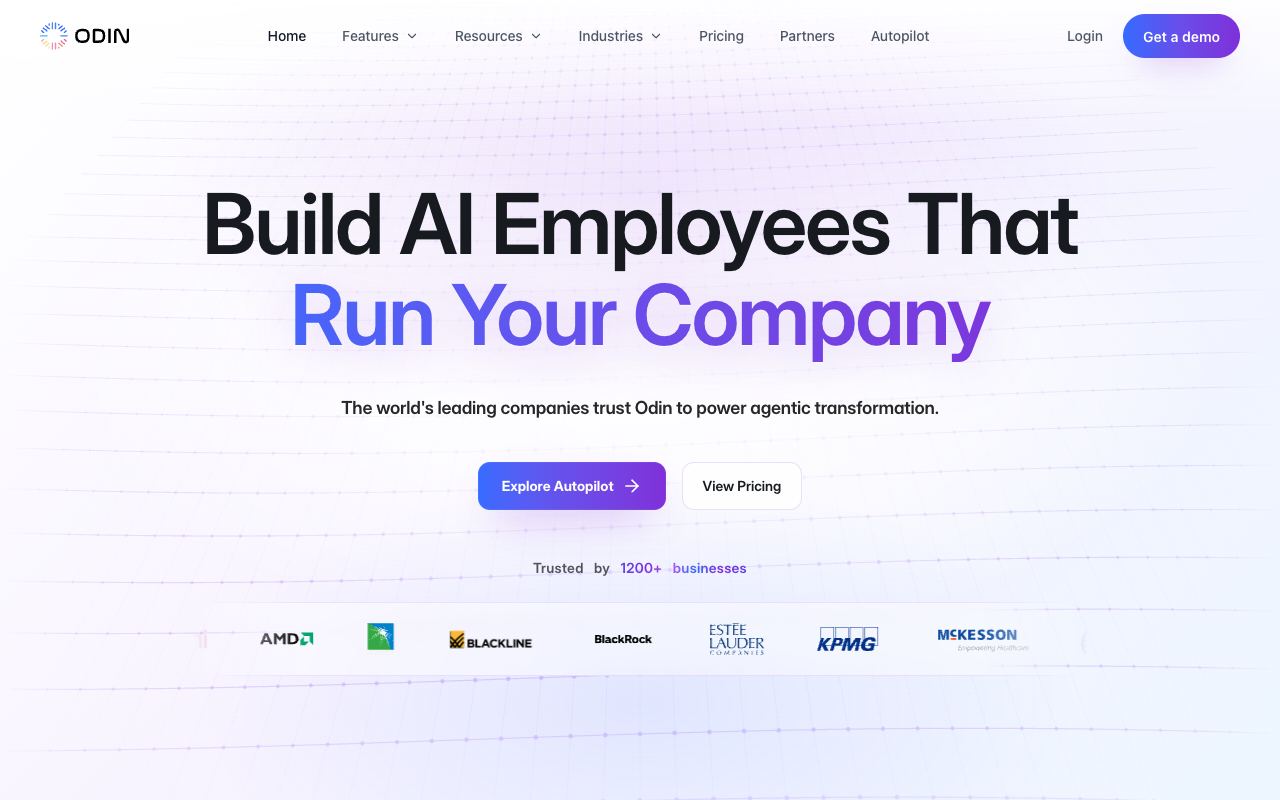 Odin — website screenshot