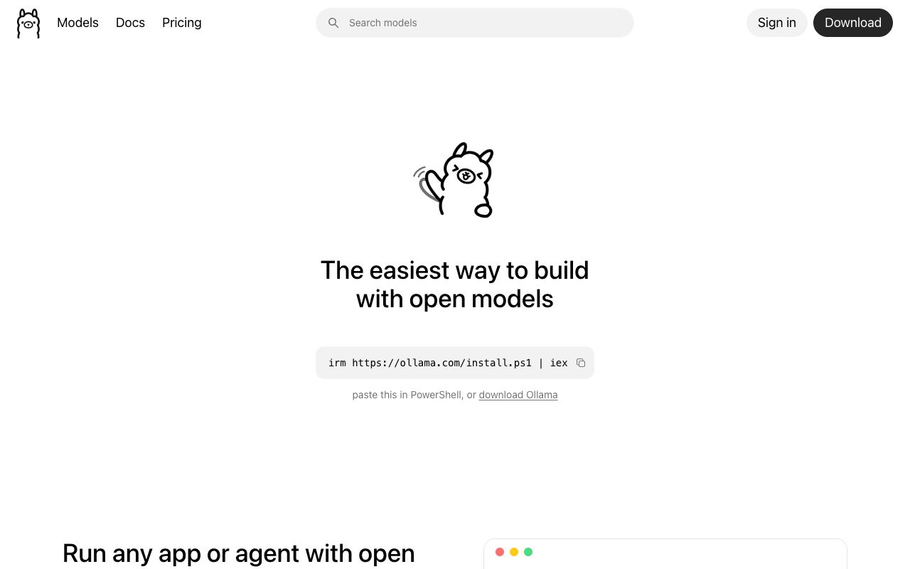 Ollama — website screenshot