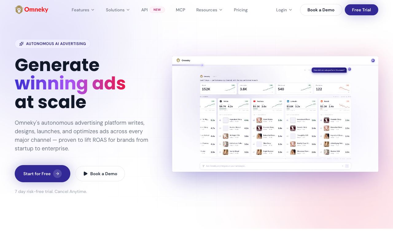 Omneky — website screenshot