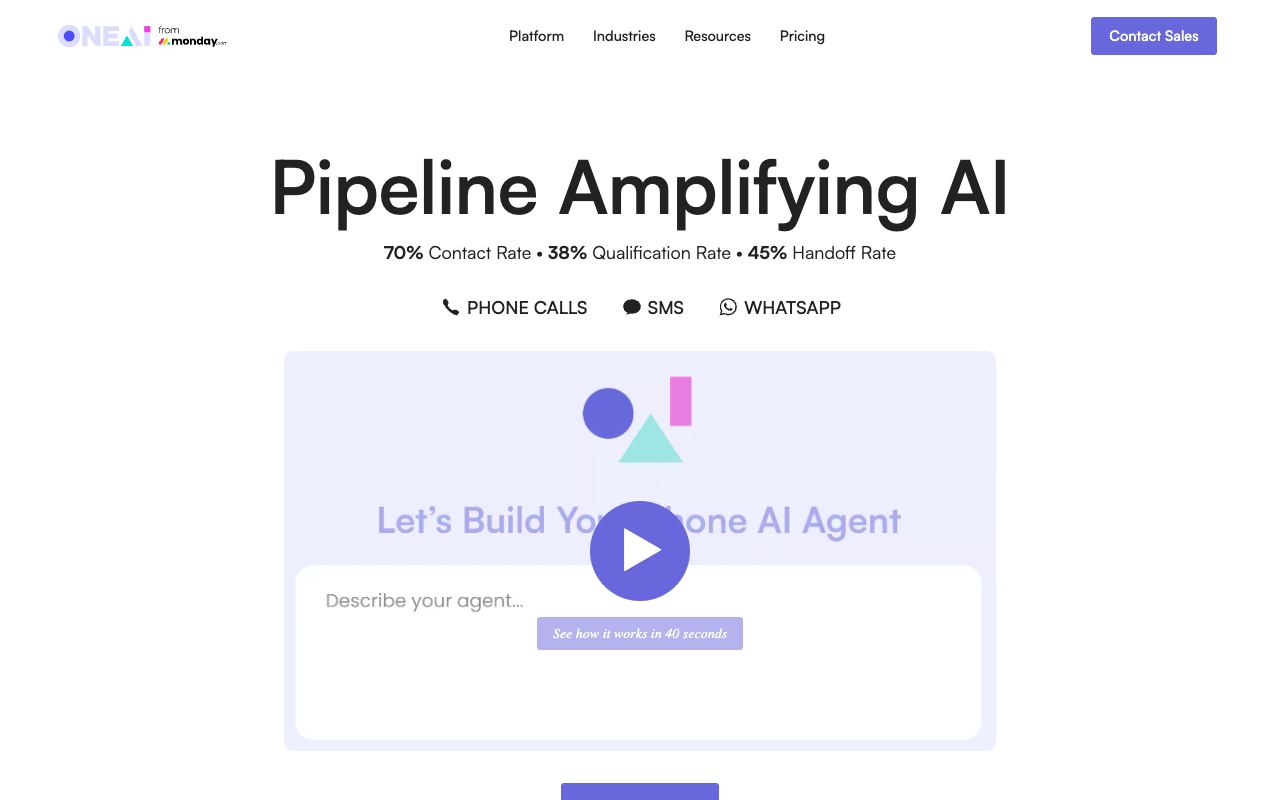 OneAI — website screenshot