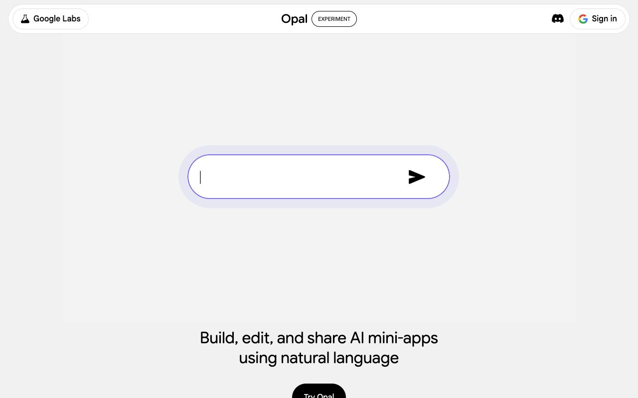 Opal — لقطة شاشة للموقع