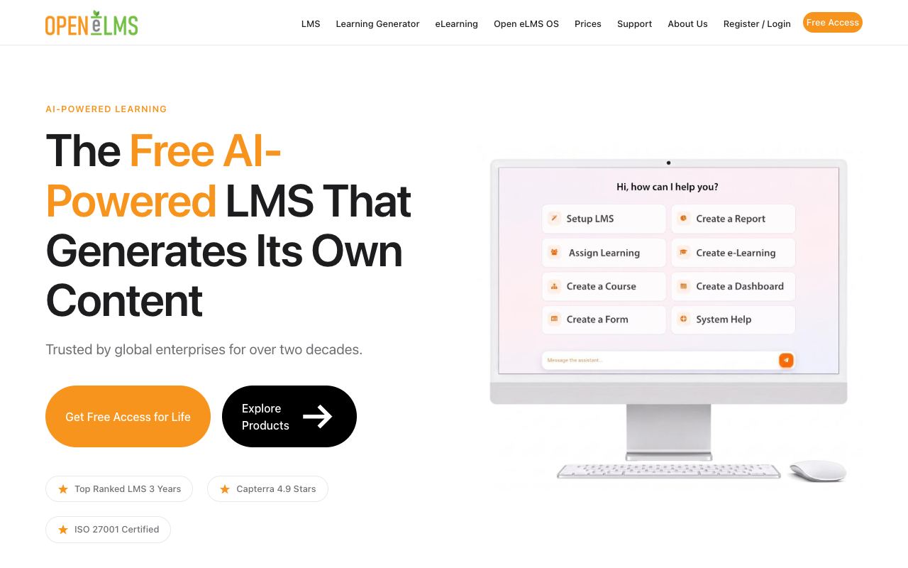 Open eLMS Learning Generator — website screenshot