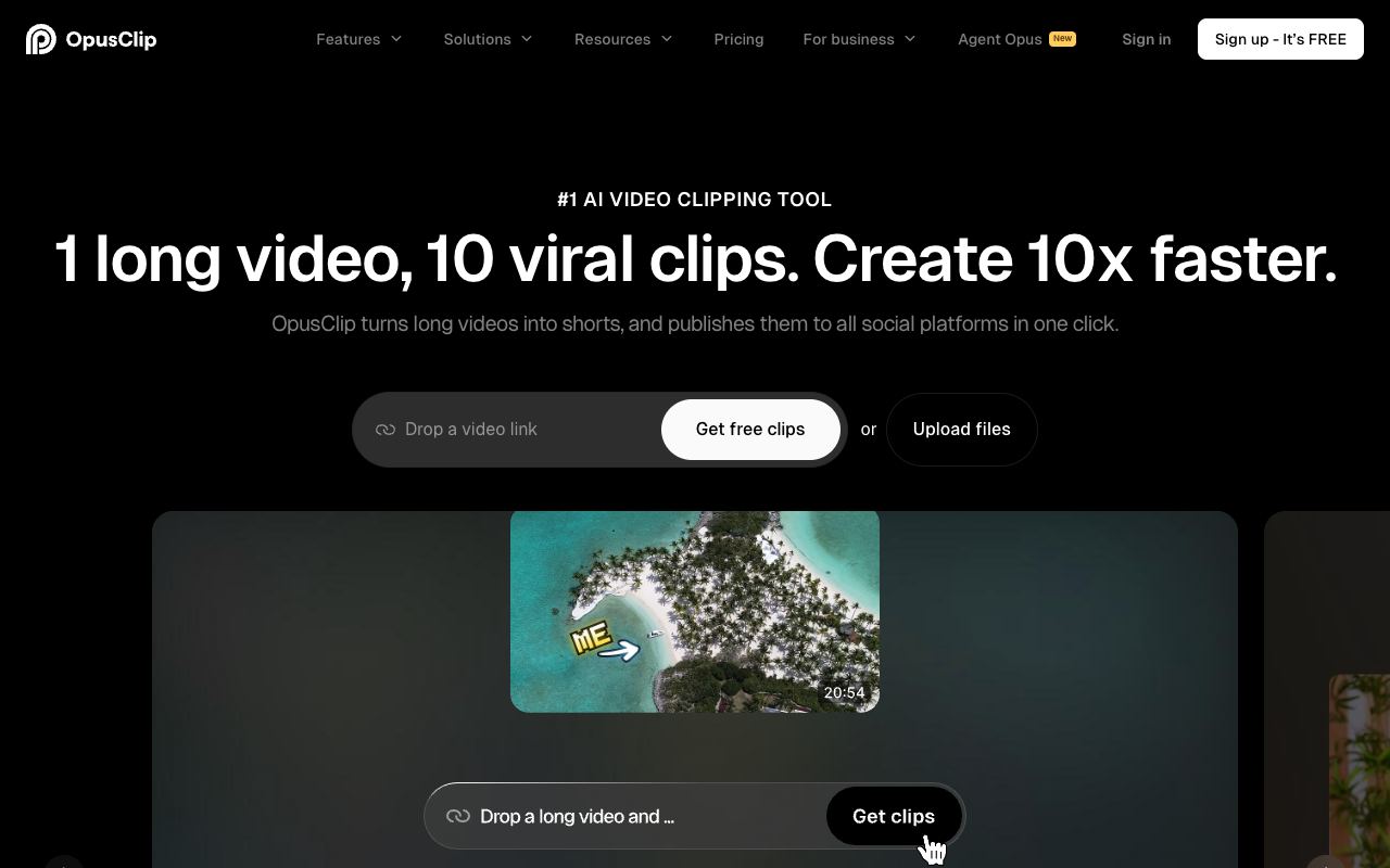 OpusClip — website screenshot