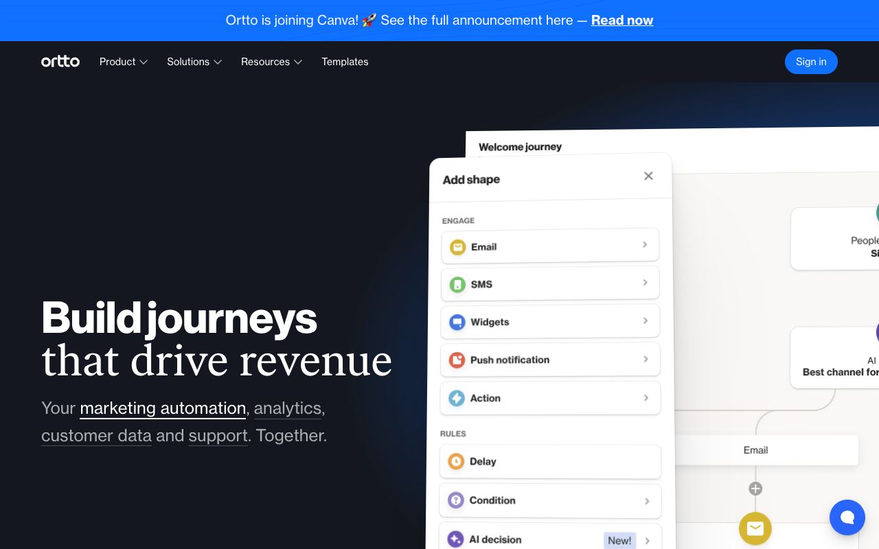 Ortto — website screenshot