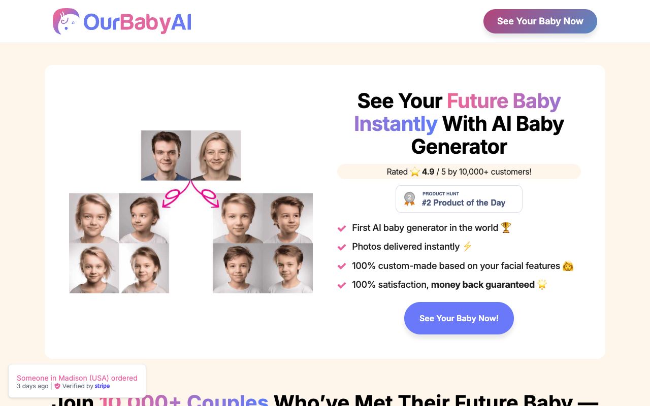 OurBabyAI — website screenshot