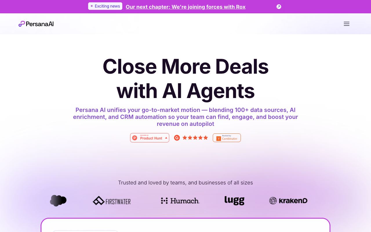 Persana AI — website screenshot