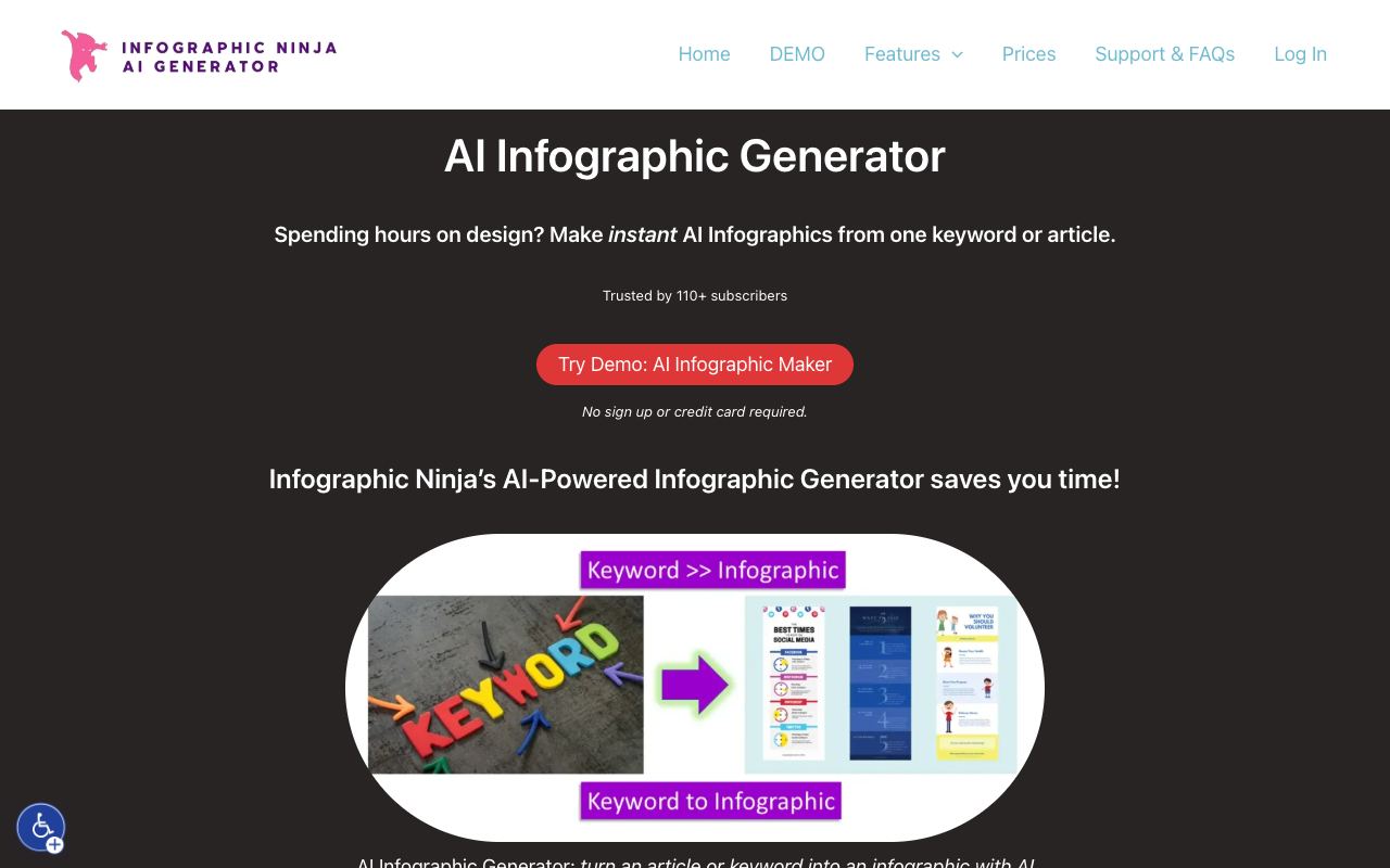 Infographic Ninja — site ekran görüntüsü