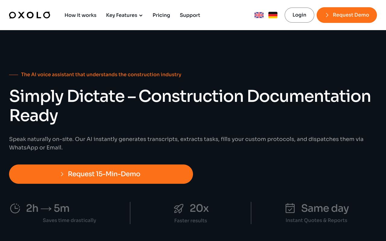 Oxolo — website screenshot