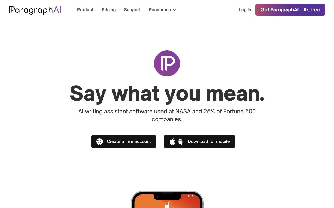 ParagraphAI — website screenshot
