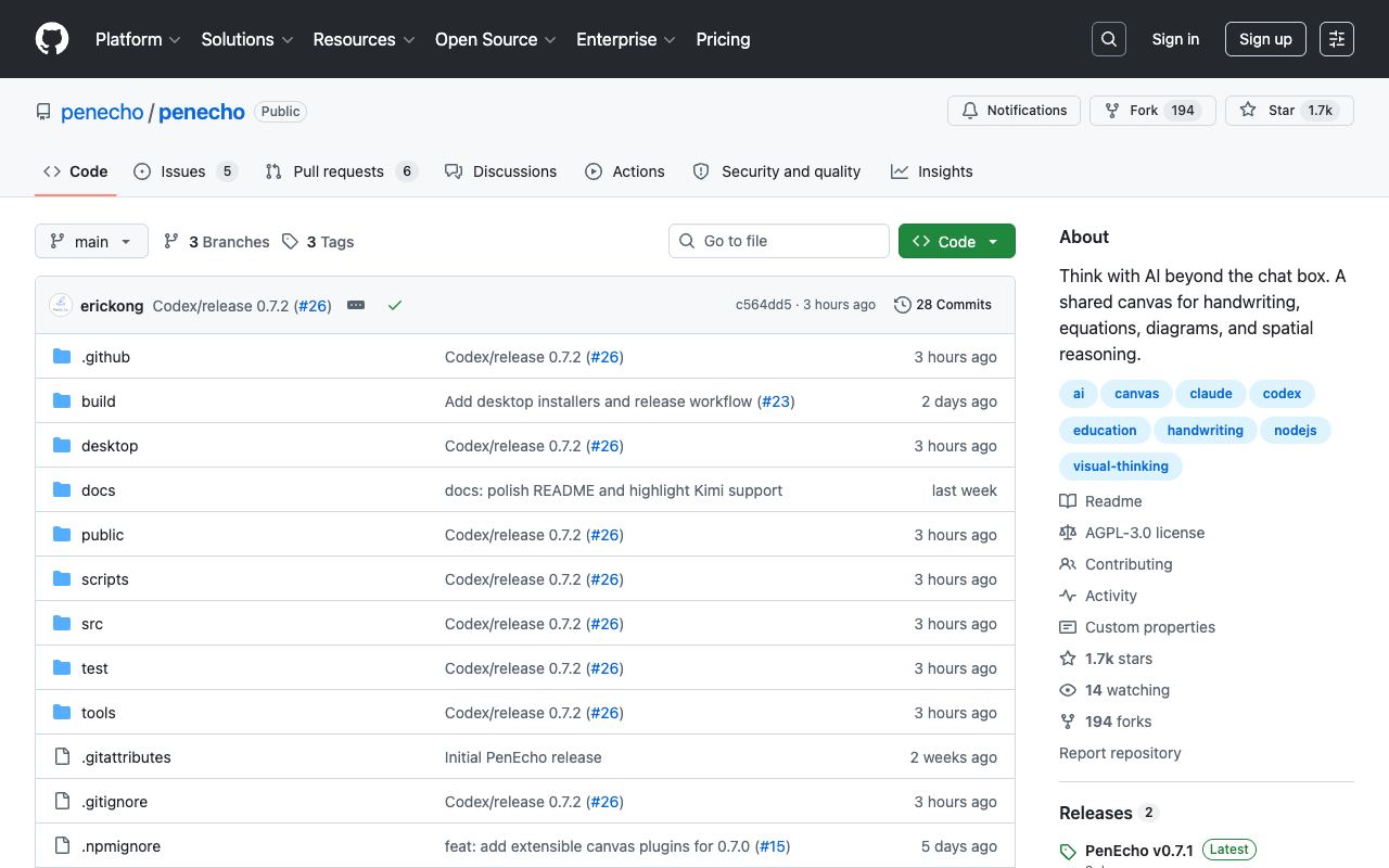 PenEcho — website screenshot