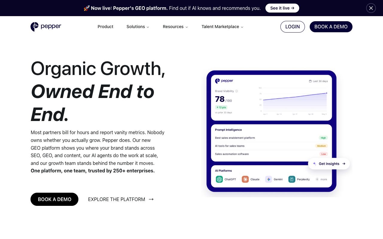 Pepper — website screenshot