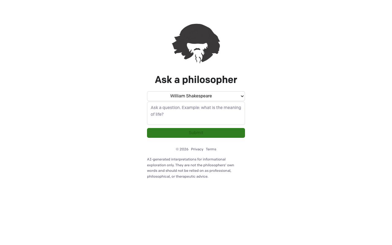 Philosophy — website screenshot