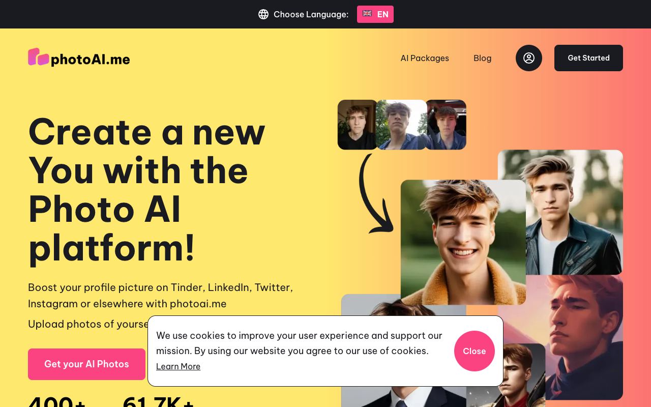 PhotoAI — website screenshot
