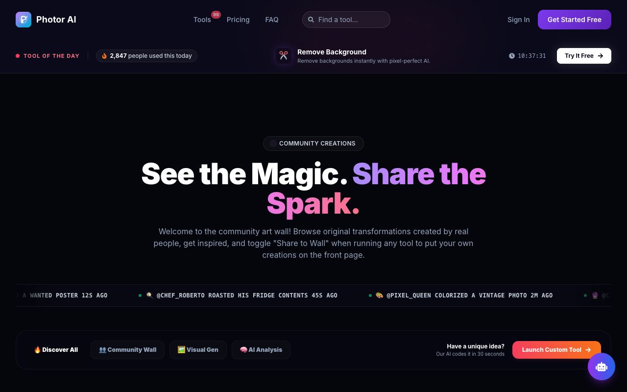 Photor AI — site ekran görüntüsü