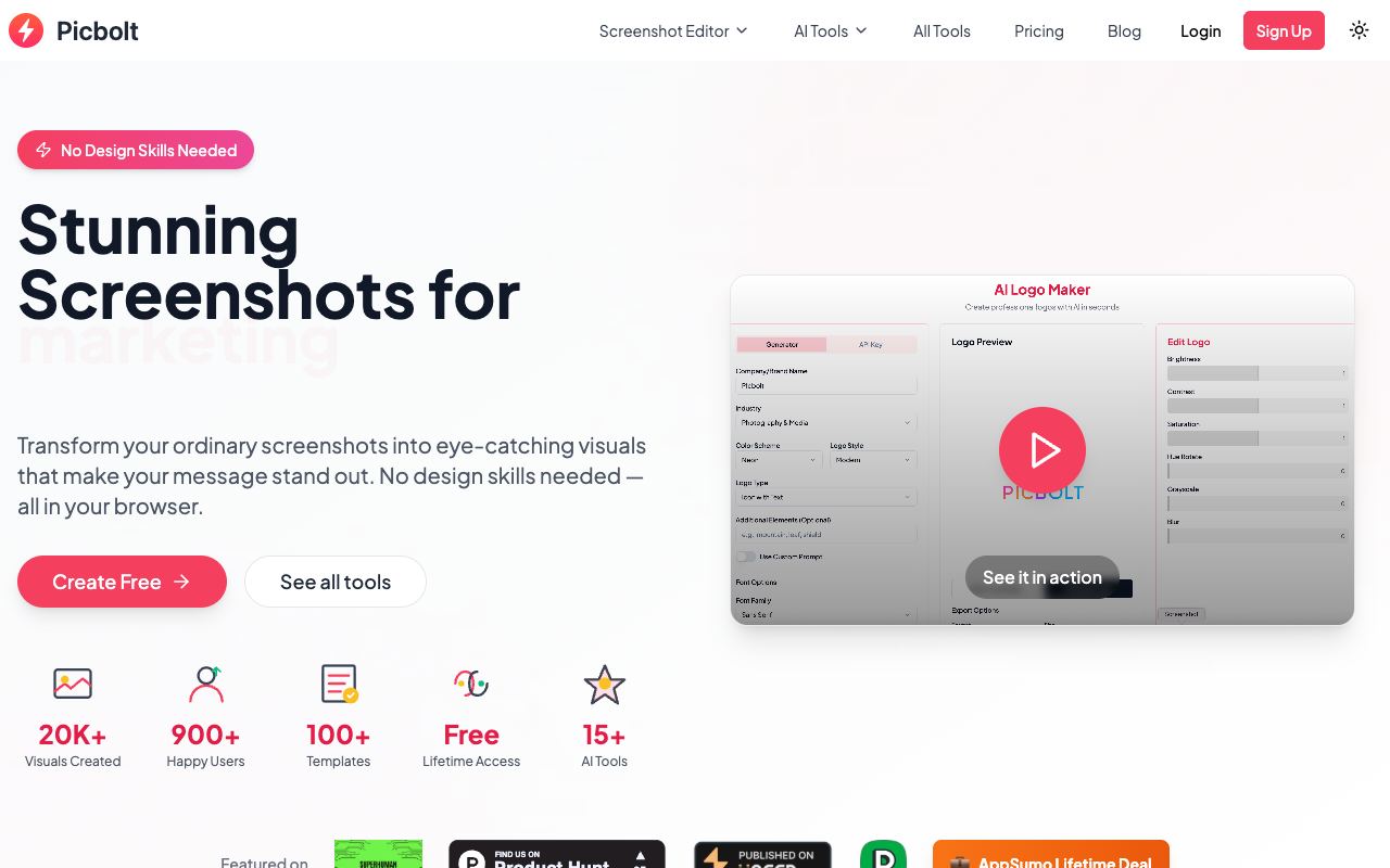 Picbolt — site ekran görüntüsü