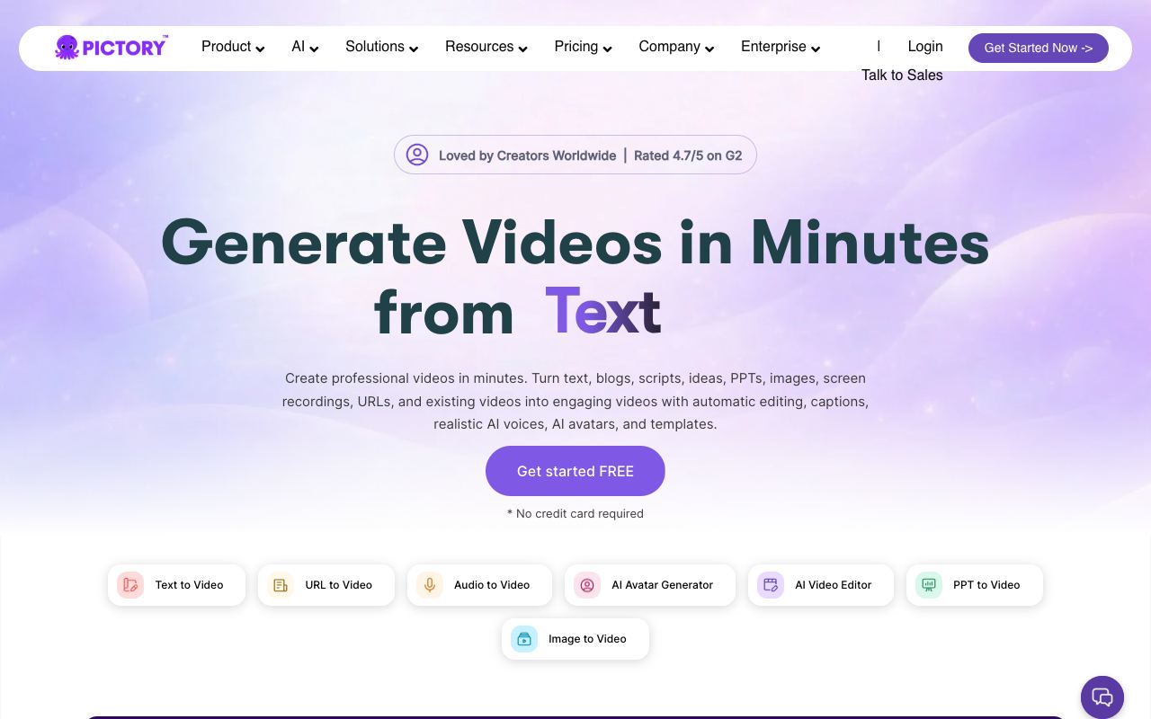 Pictory — website screenshot
