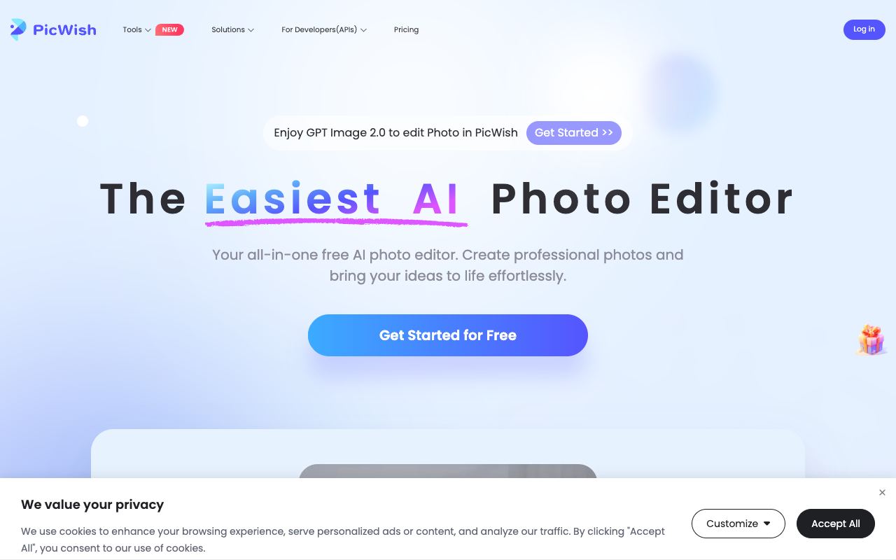 PicWish — website screenshot