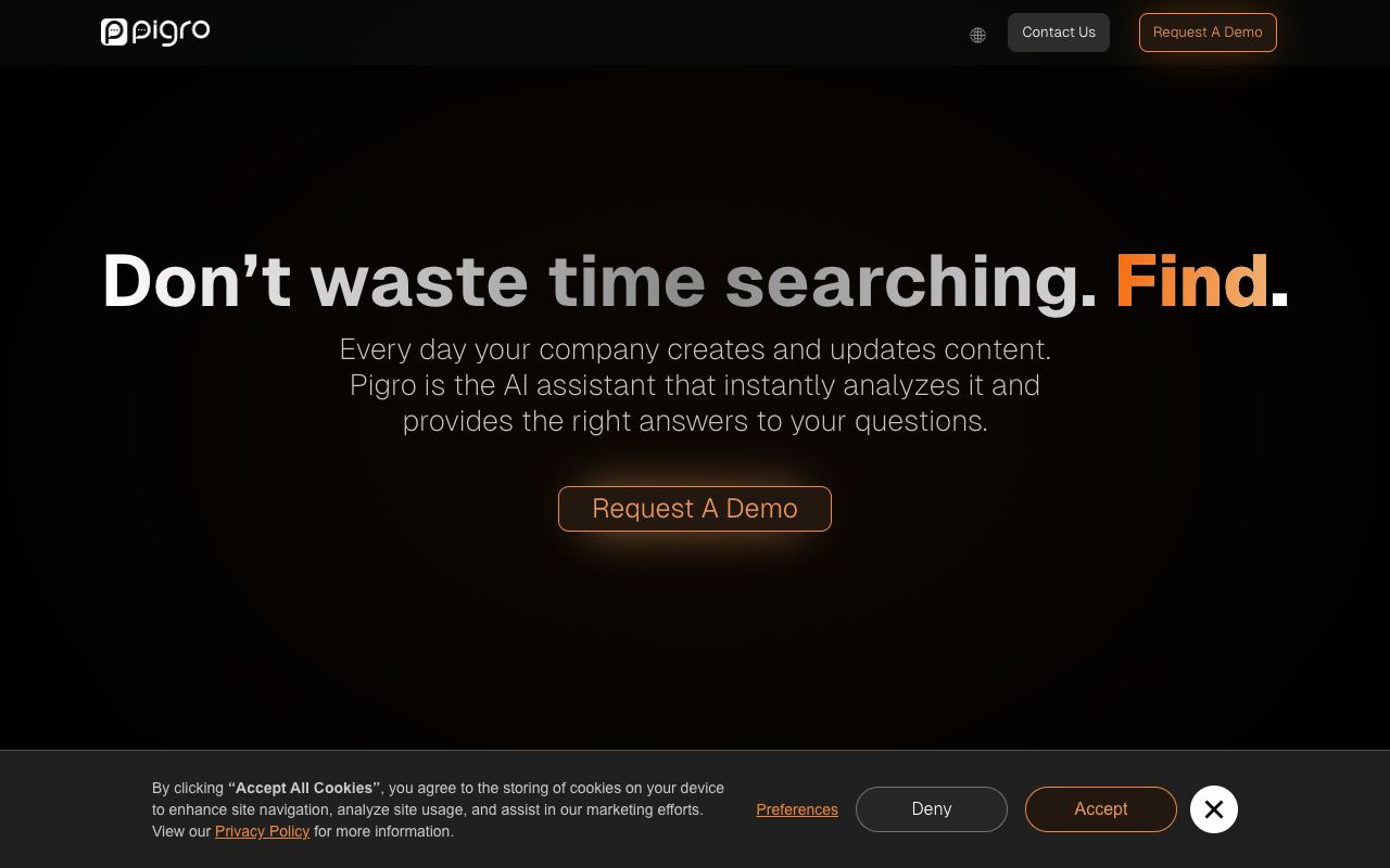 Pigro — website screenshot