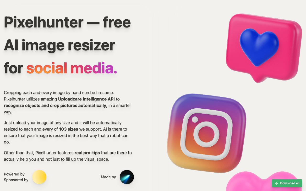 Pixelhunter — website screenshot