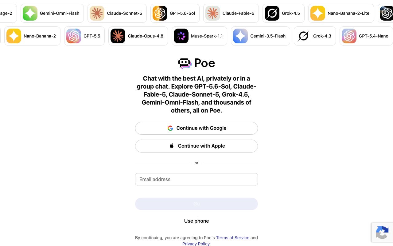 Poe — website screenshot