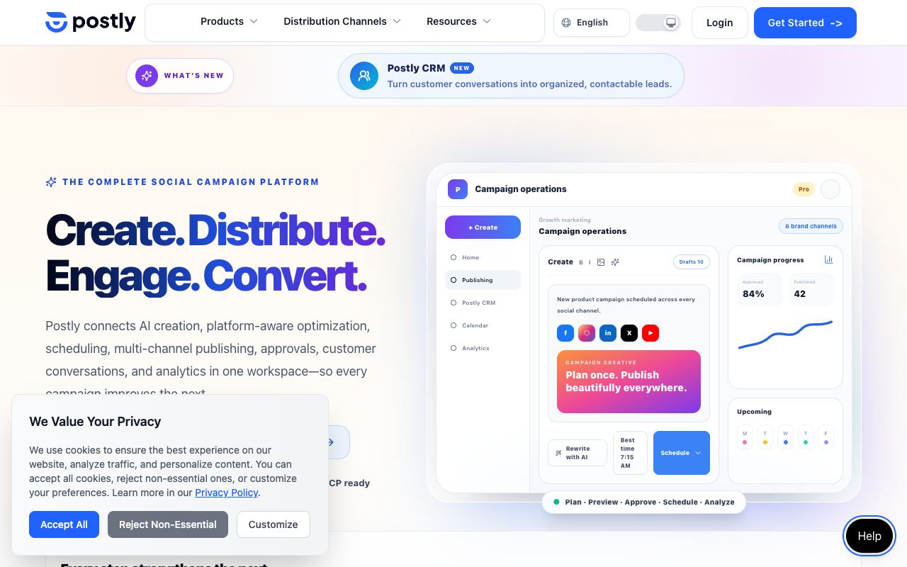 Postly — website screenshot