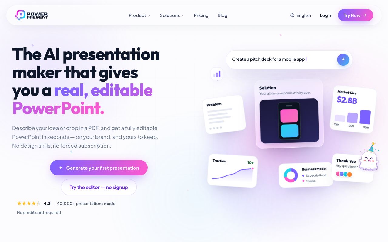 PowerPresent — website screenshot