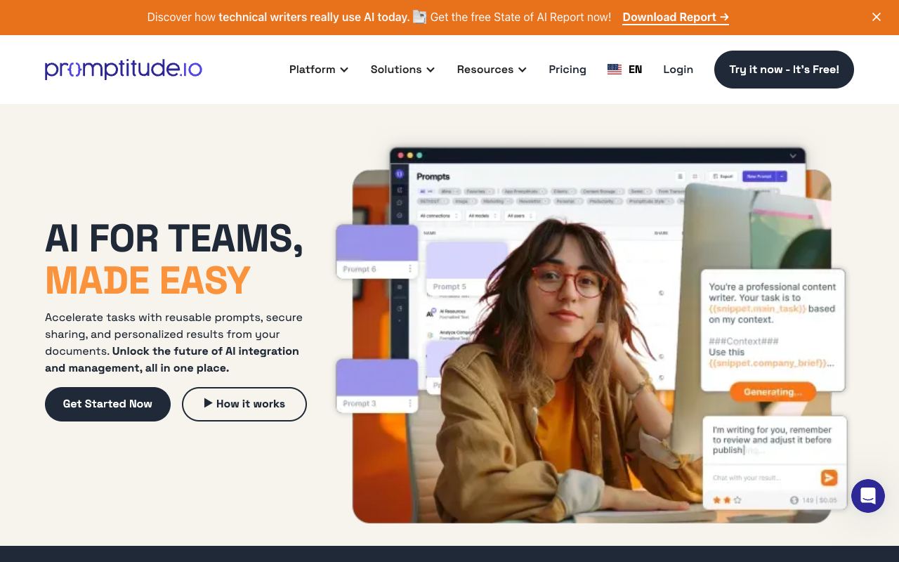 Promptitude — website screenshot