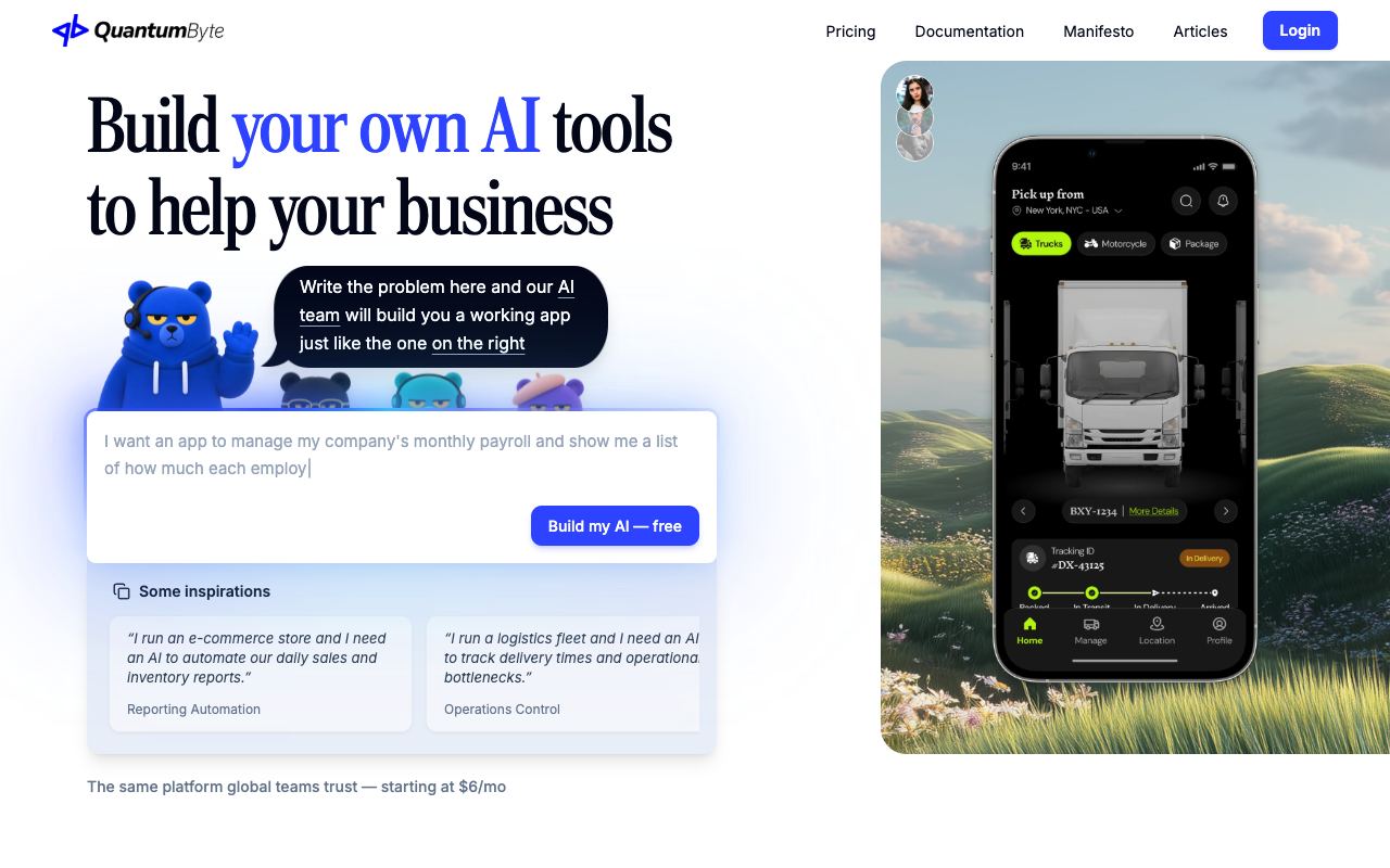 QuantumByte — website screenshot
