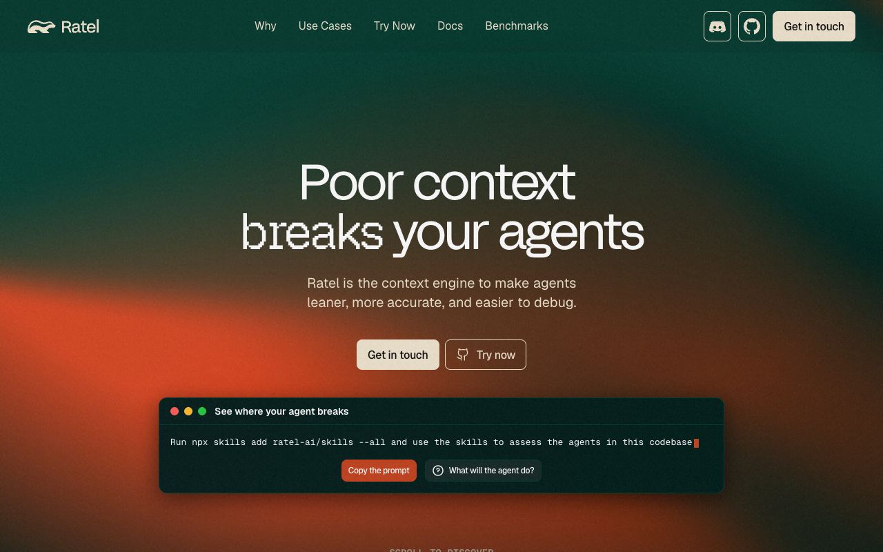 Ratel — website screenshot