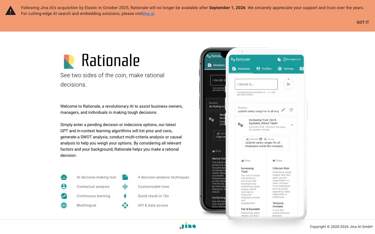 Rationale — website screenshot