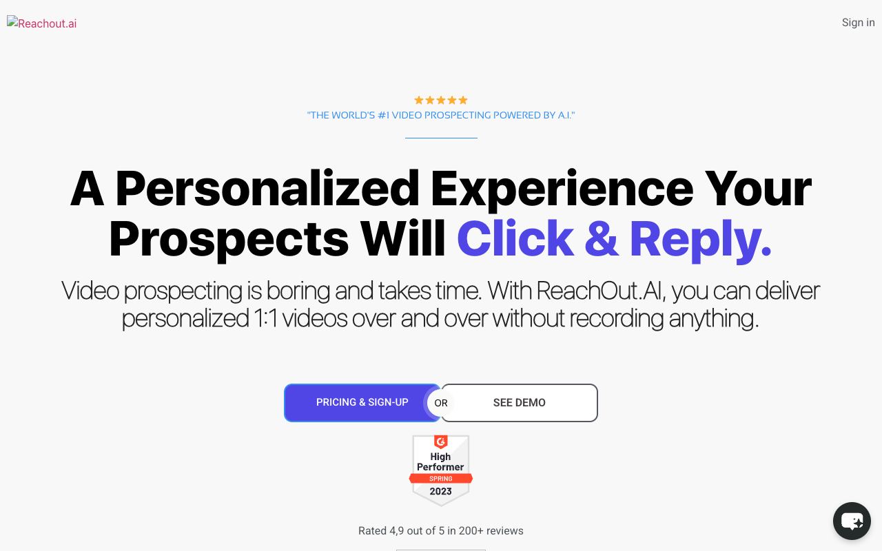 ReachOut.AI — website screenshot