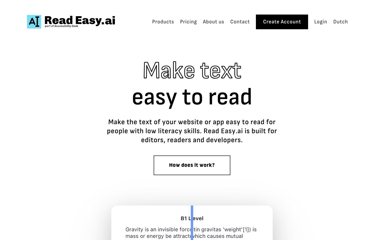 Read Easy.ai — site ekran görüntüsü