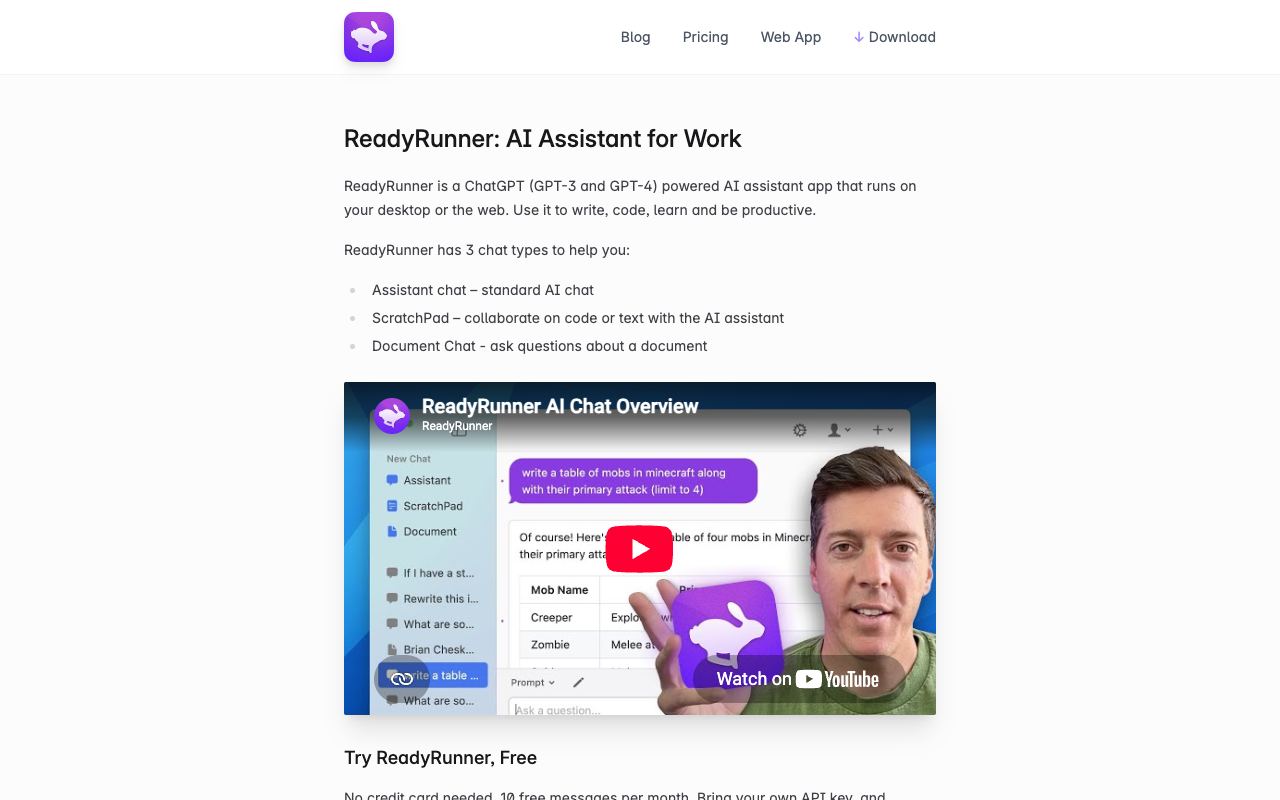 ReadyRunner — website screenshot