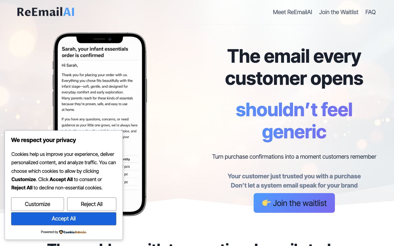 ReEmailAI — website screenshot