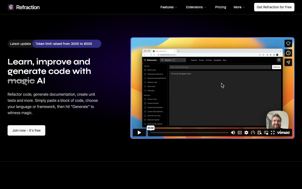 Refraction AI — website screenshot