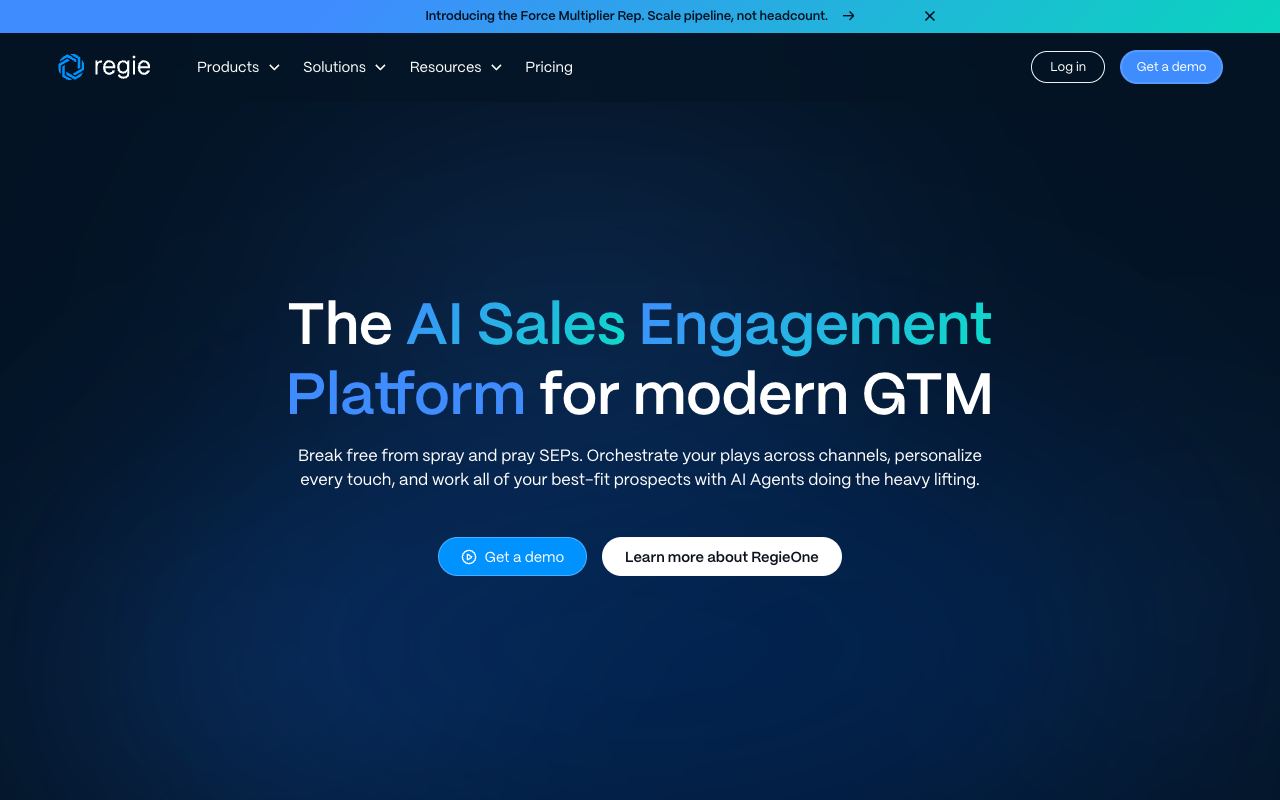 Regie — website screenshot