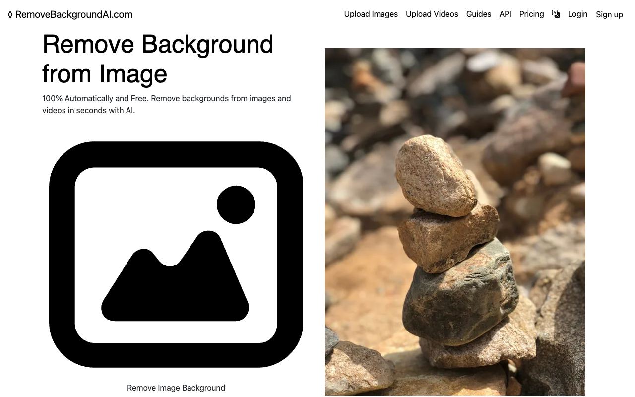 RemoveBackgroundAI — website screenshot