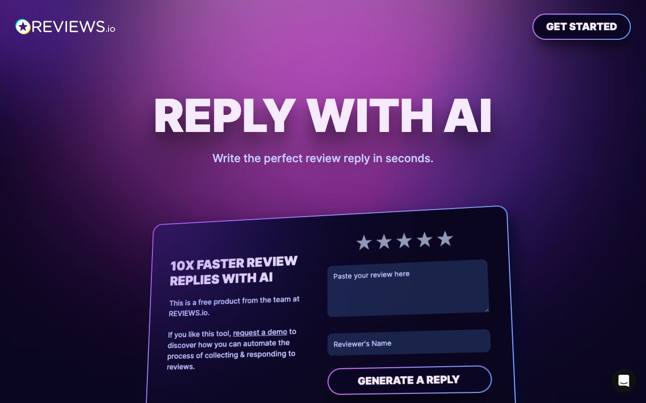 Reply With AI — site ekran görüntüsü