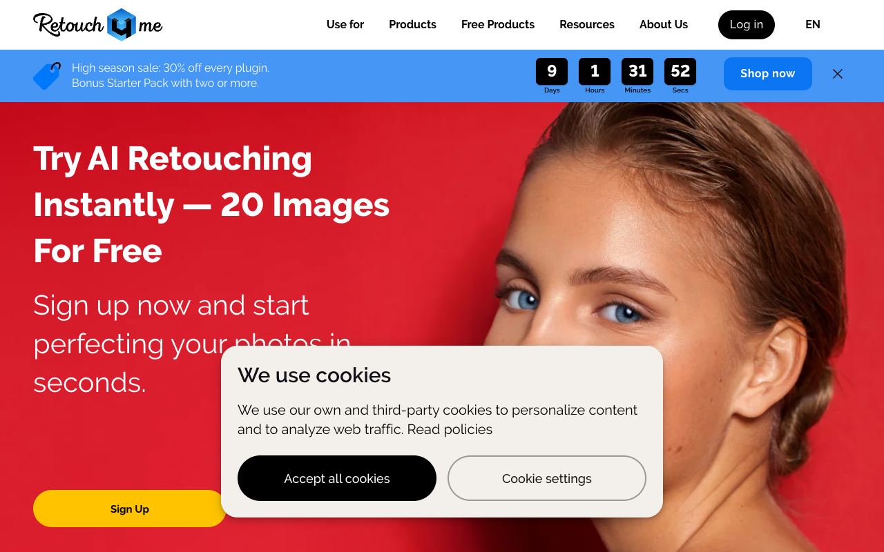 Retouch4me — website screenshot