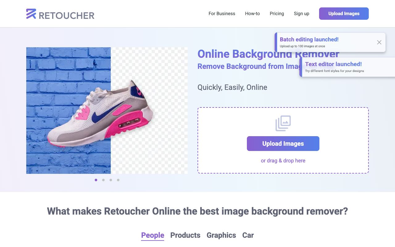 Retoucher — website screenshot